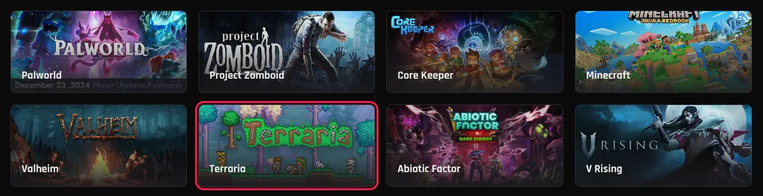 The game grid with the Terraria tile outlined in red