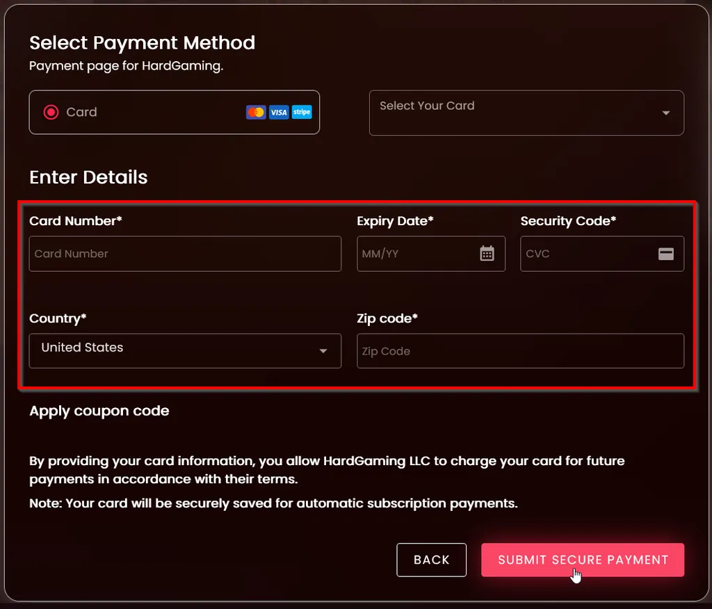 SecurePaymentNewCard